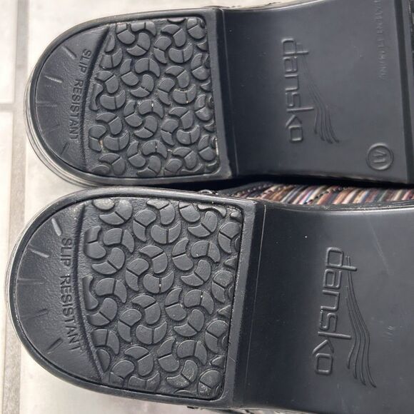 DANSKO XP SLIP-ON Professional Clog Womens 41 (US 10½-11) Patent Leather Stripes - Picture 9 of 12